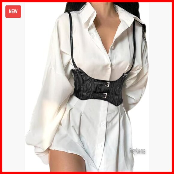 PU Leather Underbust Corset Harness Belt Adjustable Gothic Punk Style main image 7